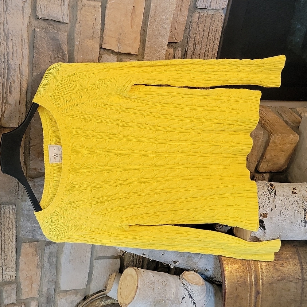 Large Pen Paper Cable Knit Sweater